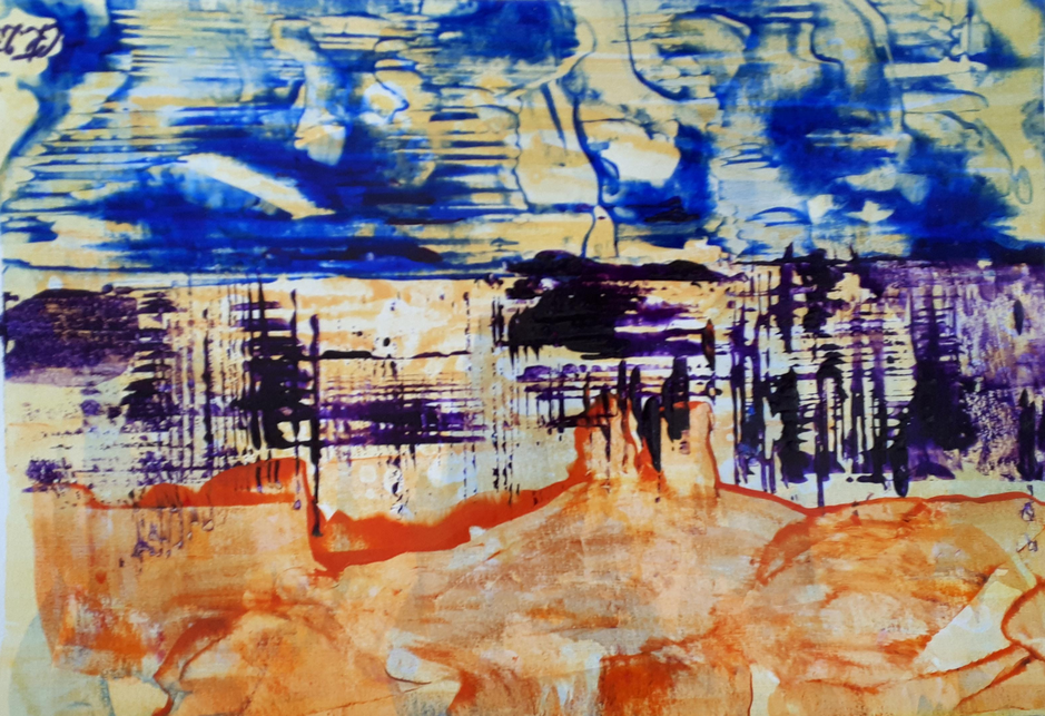 fire and water / Acryl und Kleisterfarbe