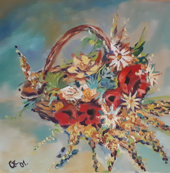 Blumenkorb / Öl