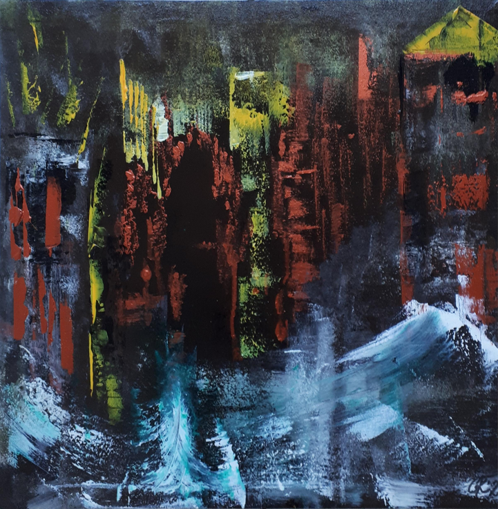 Stormy New YorkCity / Acryl