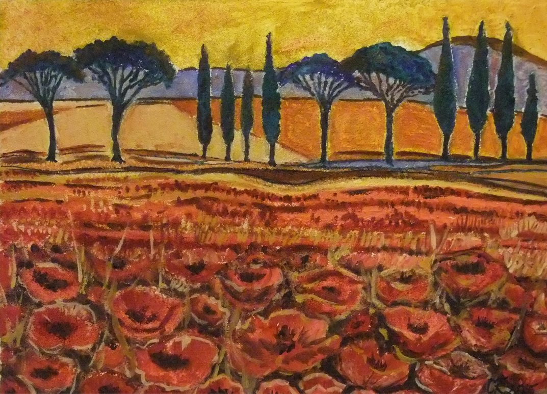 Impression Toscana / Öl + Acryl