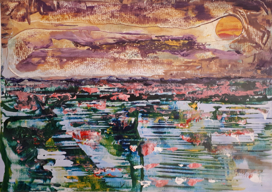 Boats and Roses / Kleister mit Acryl