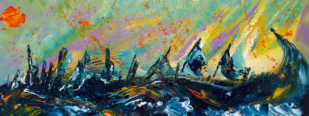 Ups and downs of life / Acryl auf Holz 