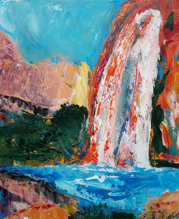 Wasserfall / Acryl 