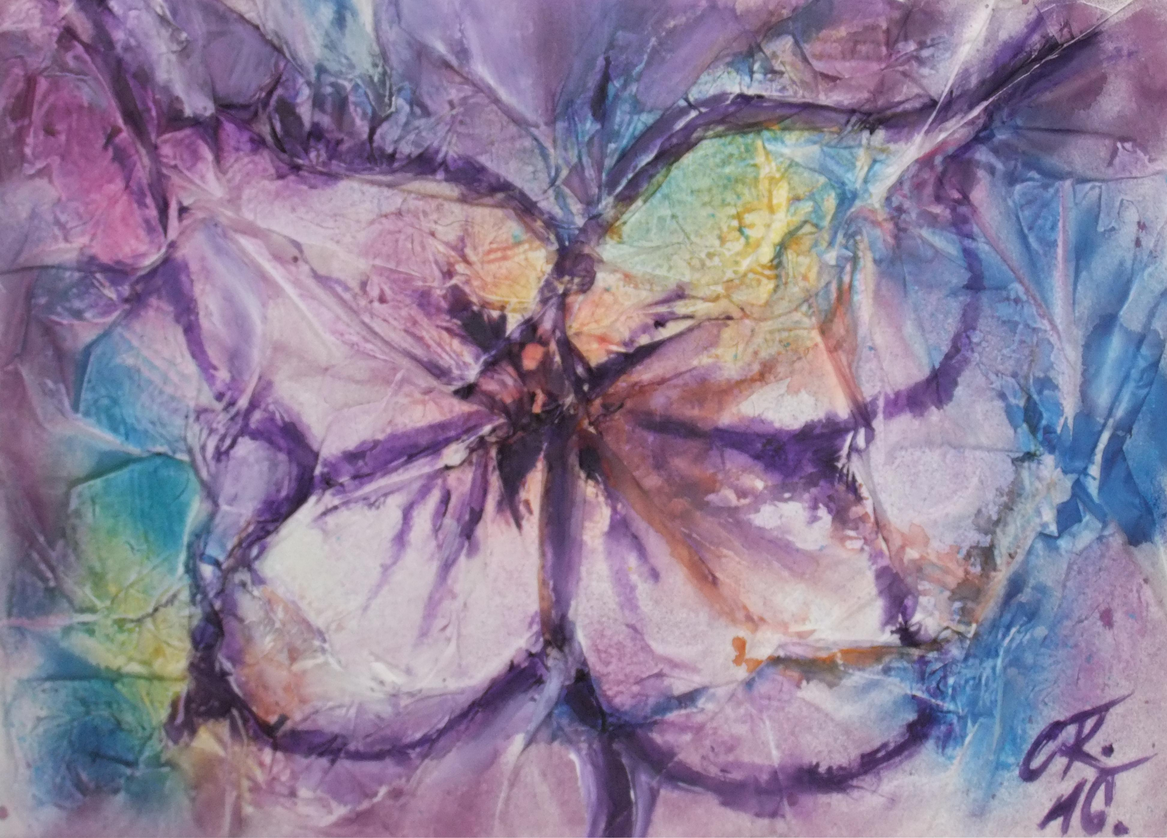 Stiefmütterchen / Acryl + Japanseide