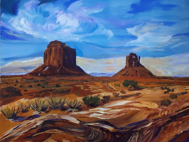 Buttles in Monument Valley / Acryl