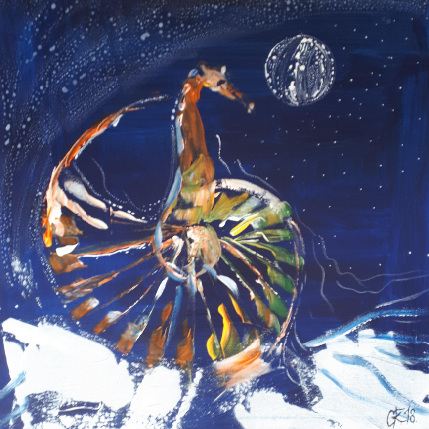 Träumendes Seepferdchen / Acryl