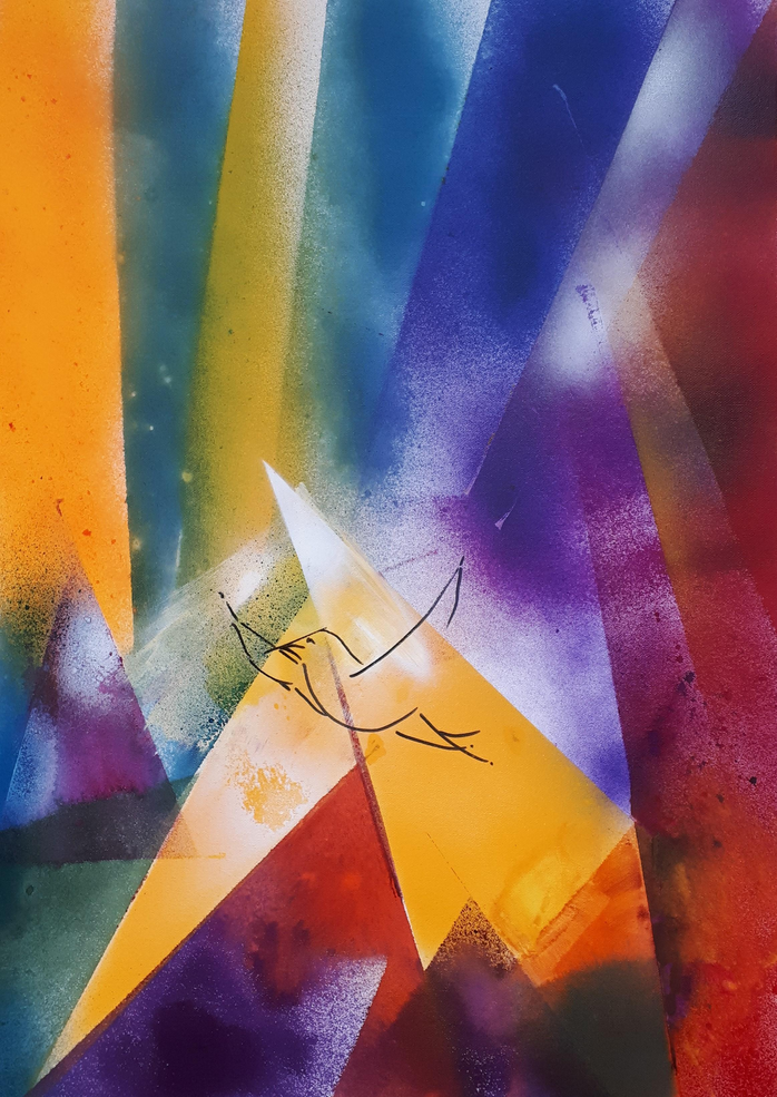 Flug in anderen Sphären / Acryl