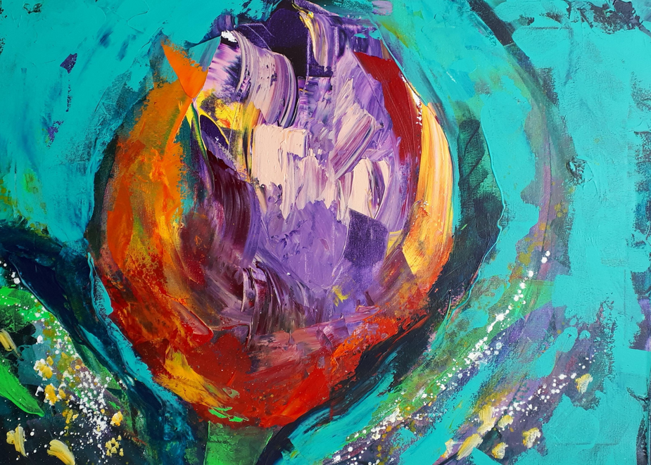 Tulpe im Frühling / Acryl