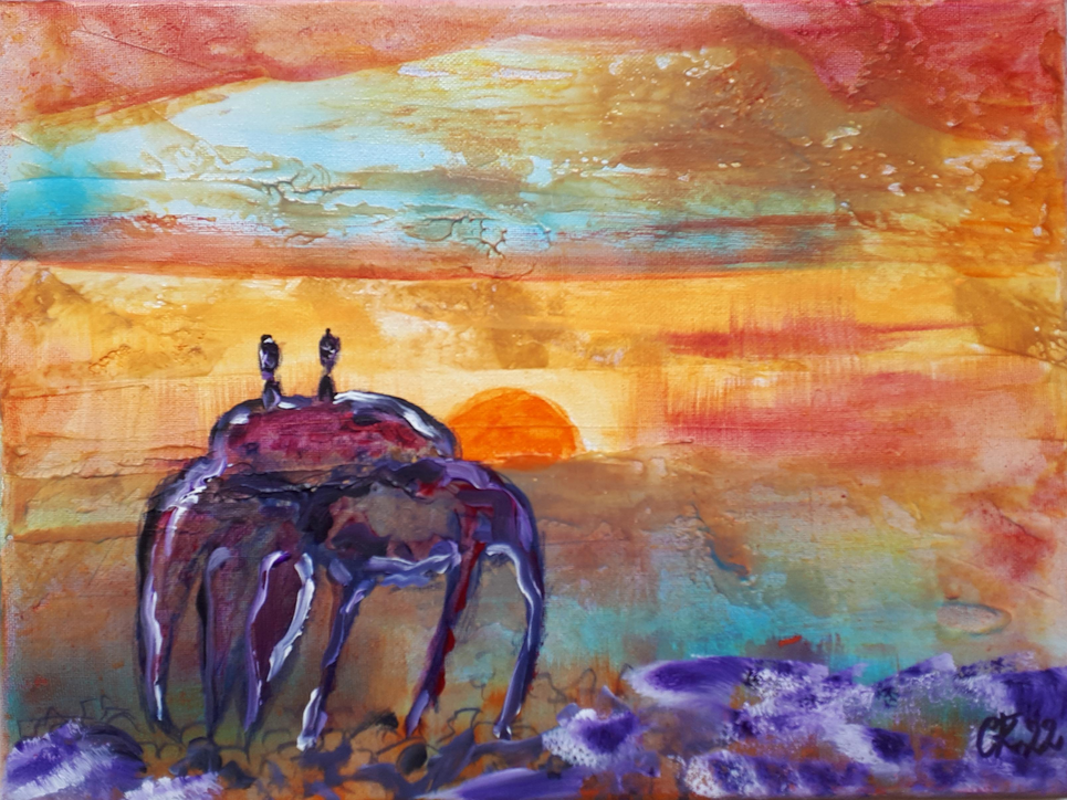 Träumende Strandkrabbe / Acryl