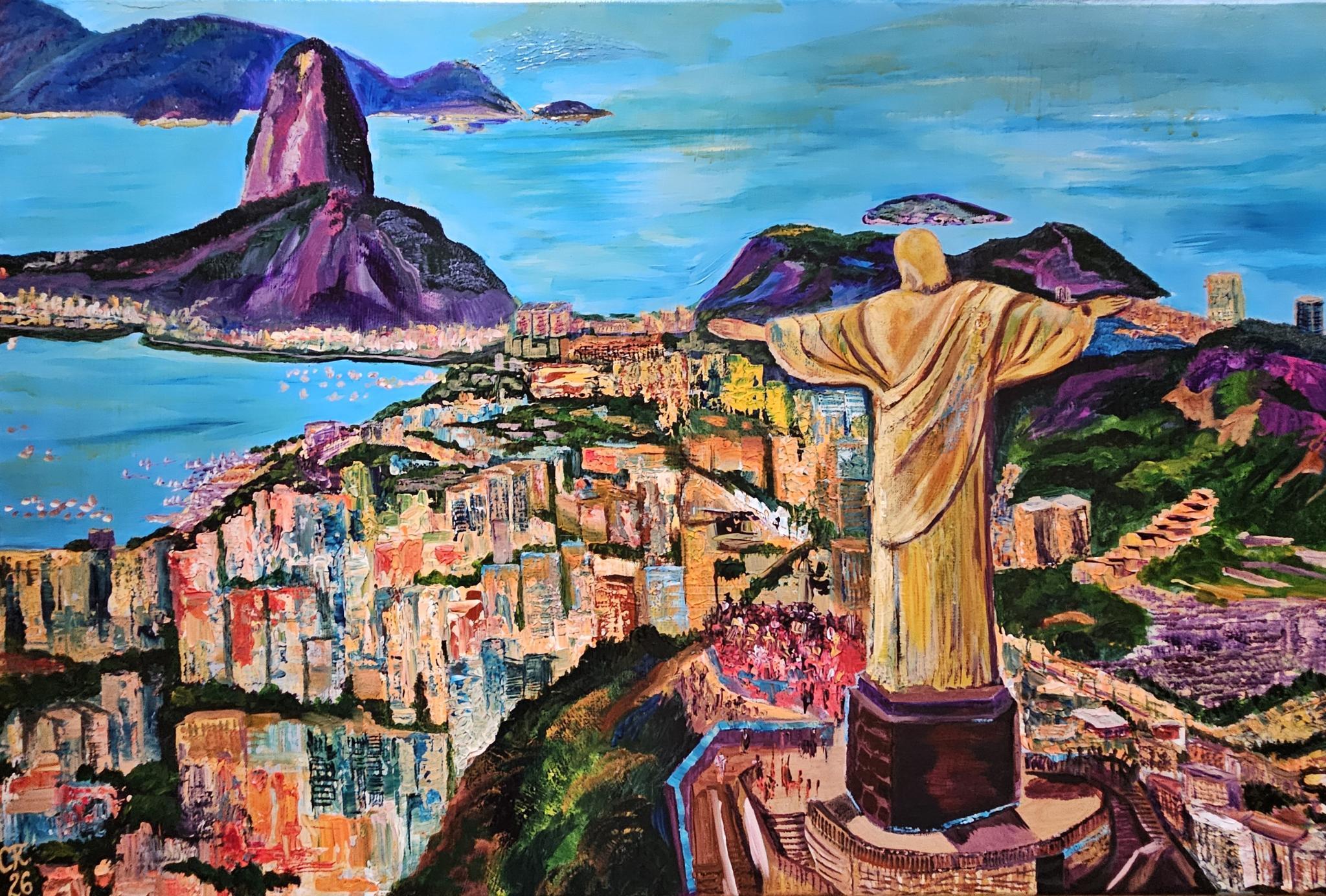 Christus auf dem Corcovado in Rio / Acryl