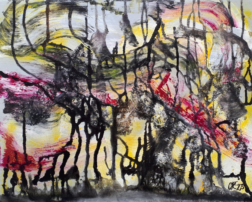 Verwobene Wellen / Acryl