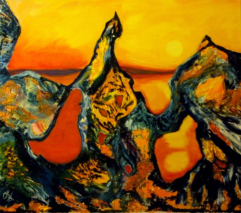 Blick in eine neue Welt / Öl und Acryl