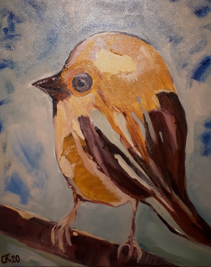 Träumender Vogel / Acryl
