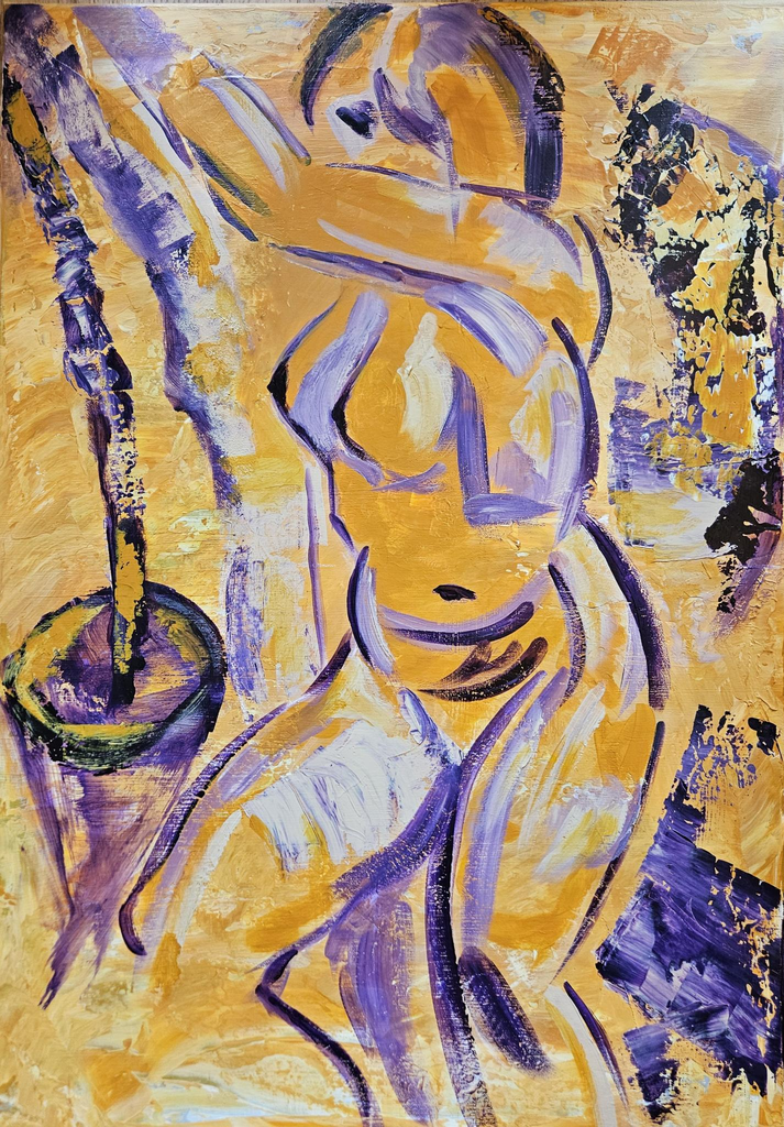 Akt in Bewegung / Acryl