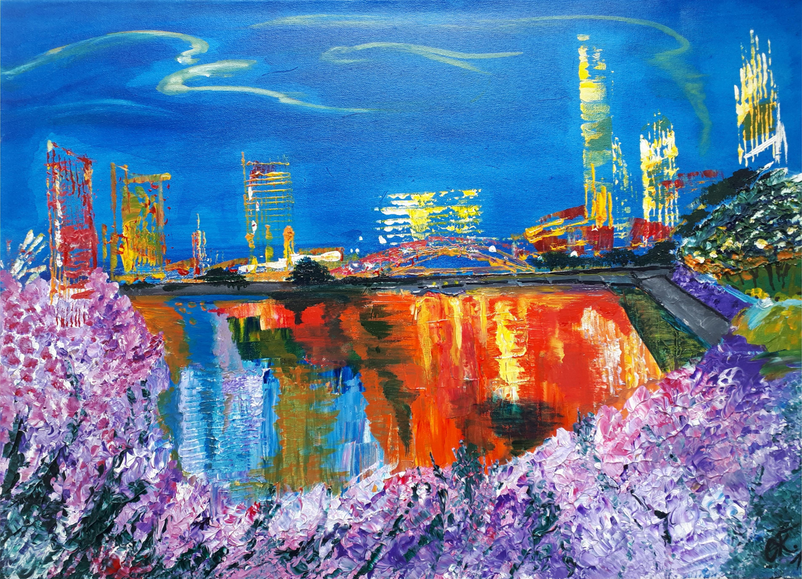 Verzauberte Stadt/ Acryl