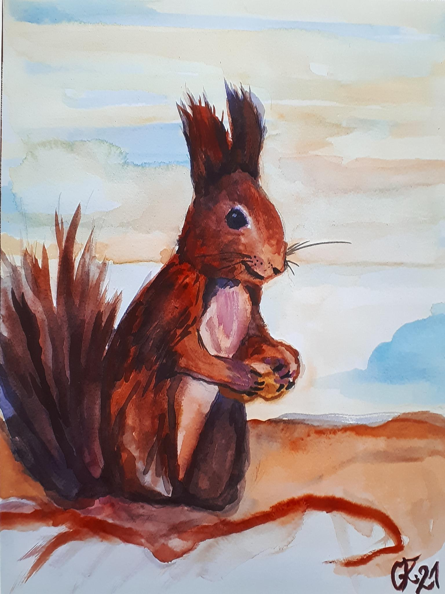 Eichhörnchen / Aquarell